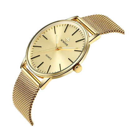 Herrklocka Wwoor Classico. Gold / Gold. Mesh Gold. Quartz Japan