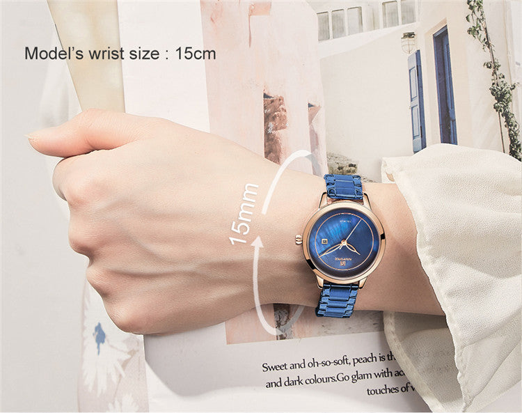 Damklocka NaviForce Formidable Blue / Gold / Blue. Quartz Japan