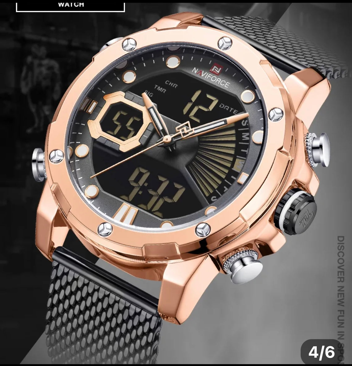 Herrklocka Navi Force Superb Rose / Black Mesh Black